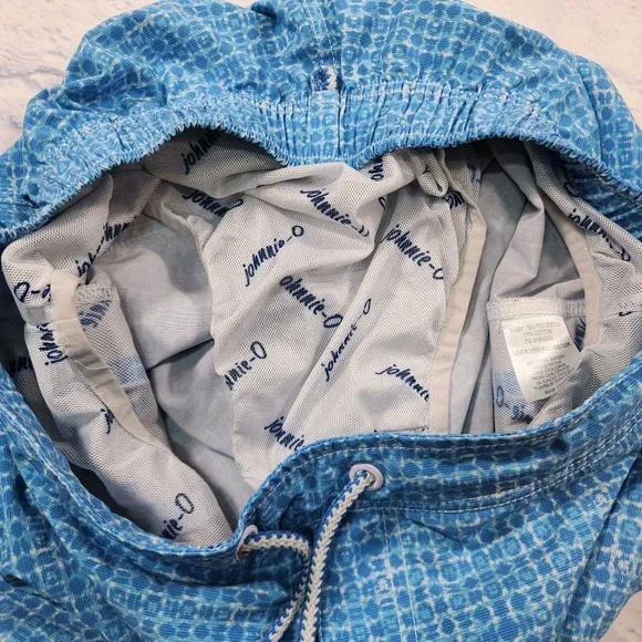 Johnnie O MENS SIZE S Mallon Swim Surf Shorts Fully Lined Laguna Blue - Picture 12 of 13